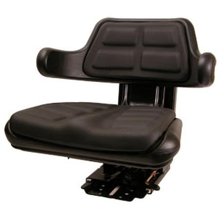 Aftermarket Universal Black Seat With Suspension Track and Adjustment Agnle W223BL